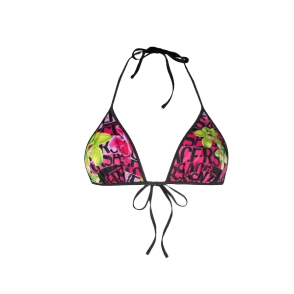 VERASACE REVERSIBLE LOGO ORCHID BIKINI TOP BLACK/PINK