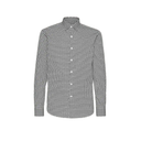 SALVATORE FERRAGAMO  LONG SLEEVE SPORT SHIRT WHITE/NAVY BLUE