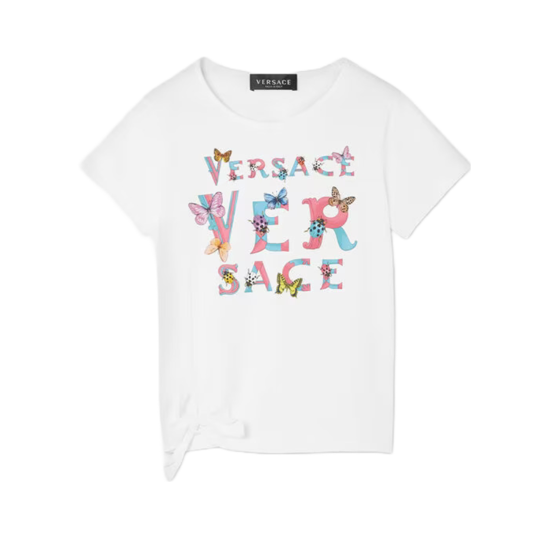 VERSACE LOGO KIDS T-SHIRT WHITE/MULTICOLOR