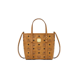 MCM Cognac Visetos Coated Canvas and Leather Mini Heritage Top