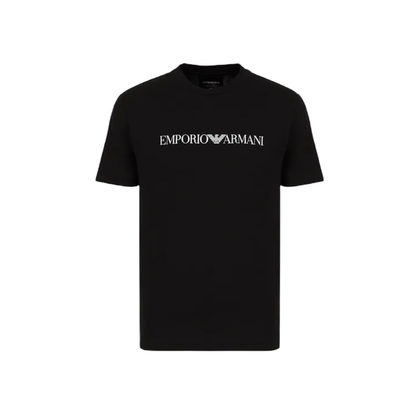 EMPORIO ARMANI PIMA-JERSEY TSHIRT WITH LOGO BLACK