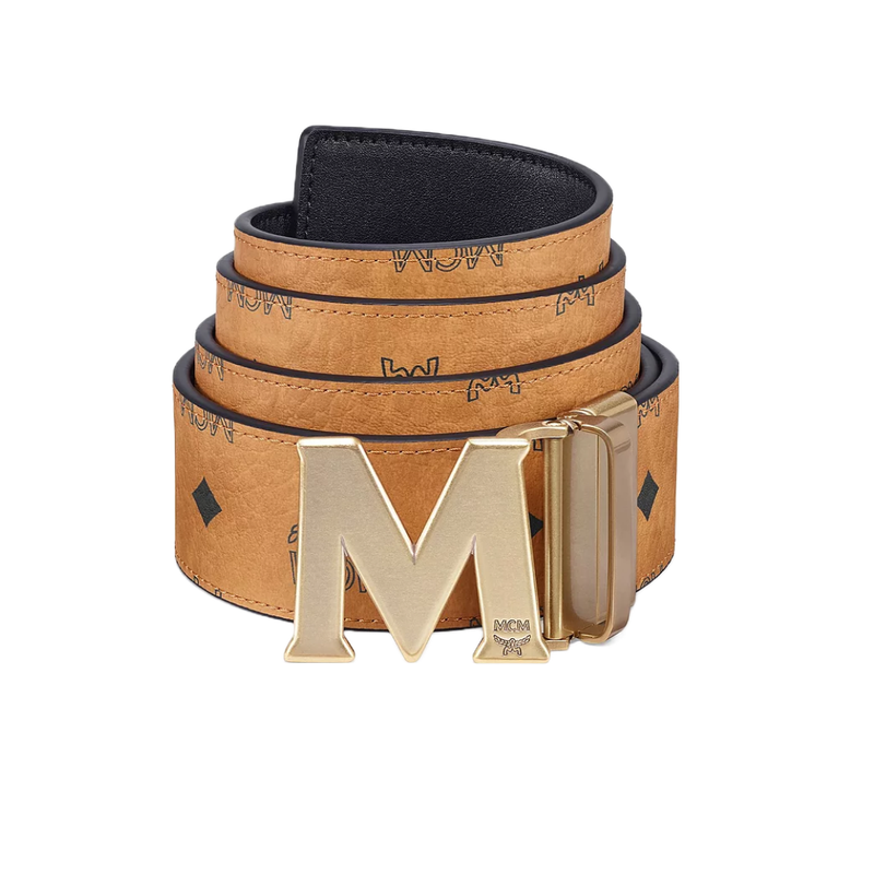 Reversible M-Buckle Monogram Belt Cognac/Red