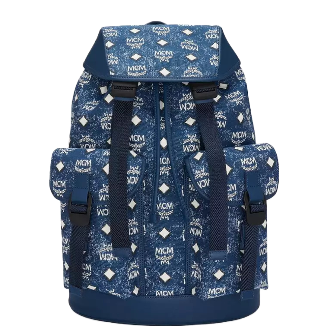 MCM BRANDENBURG BACKPACK IN VINTAGE DENIM JACQUARD