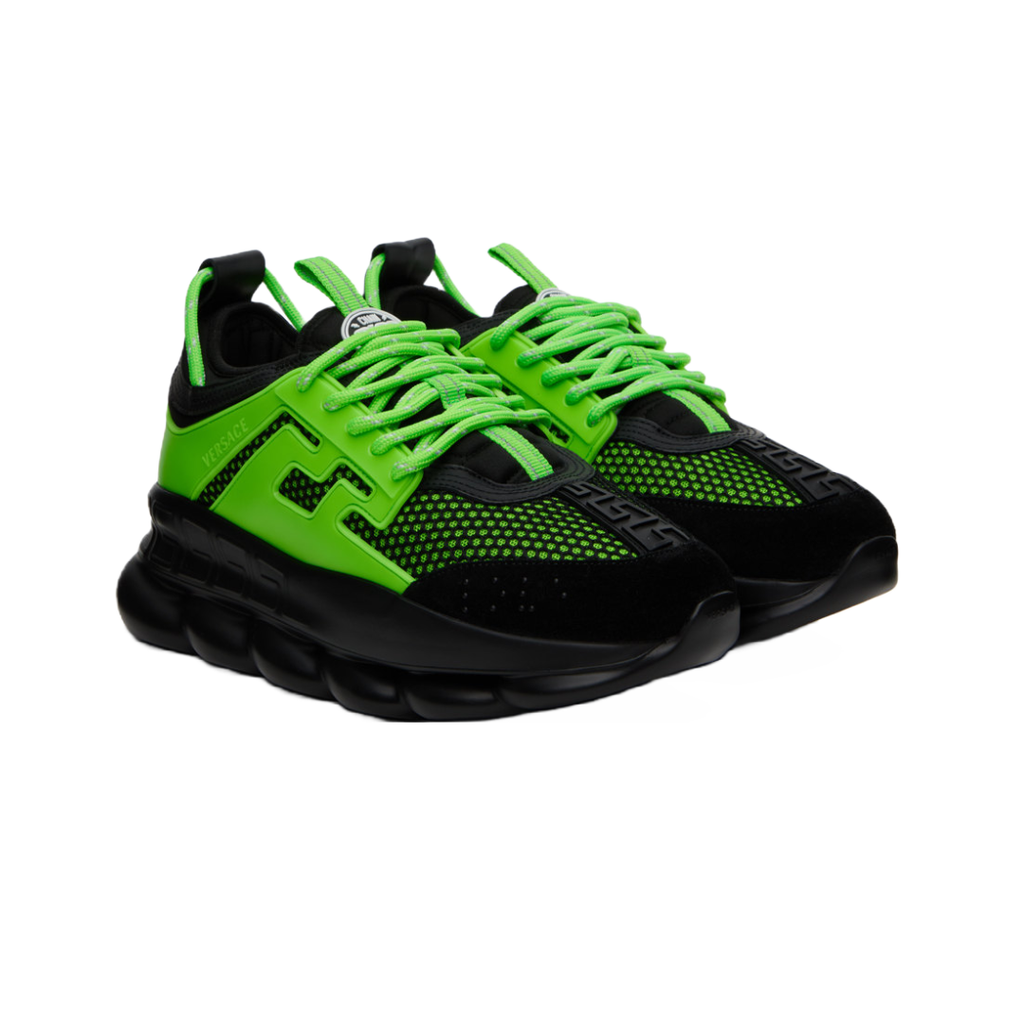 Versace Chain Reaction Green Sneakers Size 10 for Sale in
