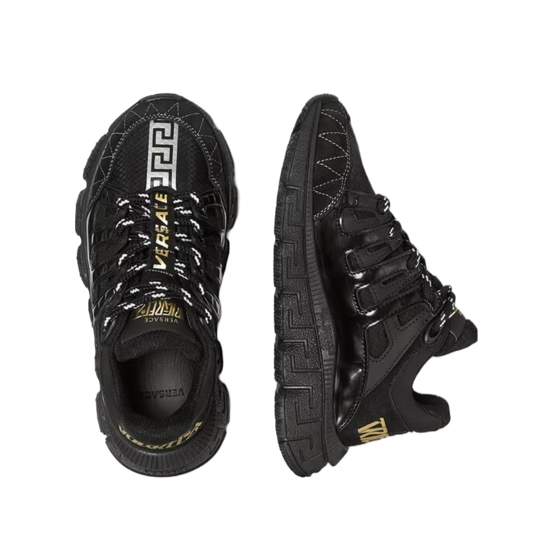 VERSACE TRIGRECA KIDS SNEAKERS BLACK/GOLD