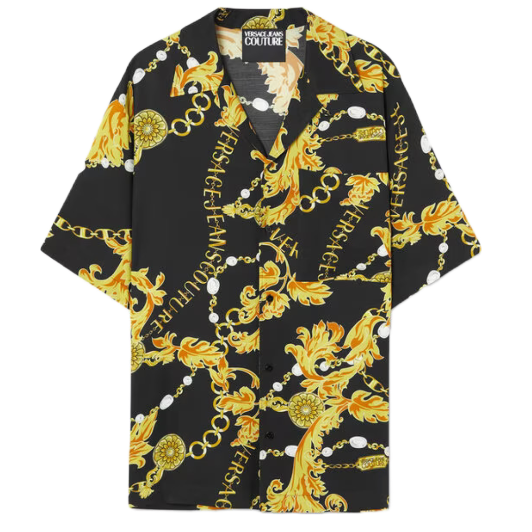 VERSACE JEANS COUTURE CHAIN COUTURE SHIRT BLACK/GOLD