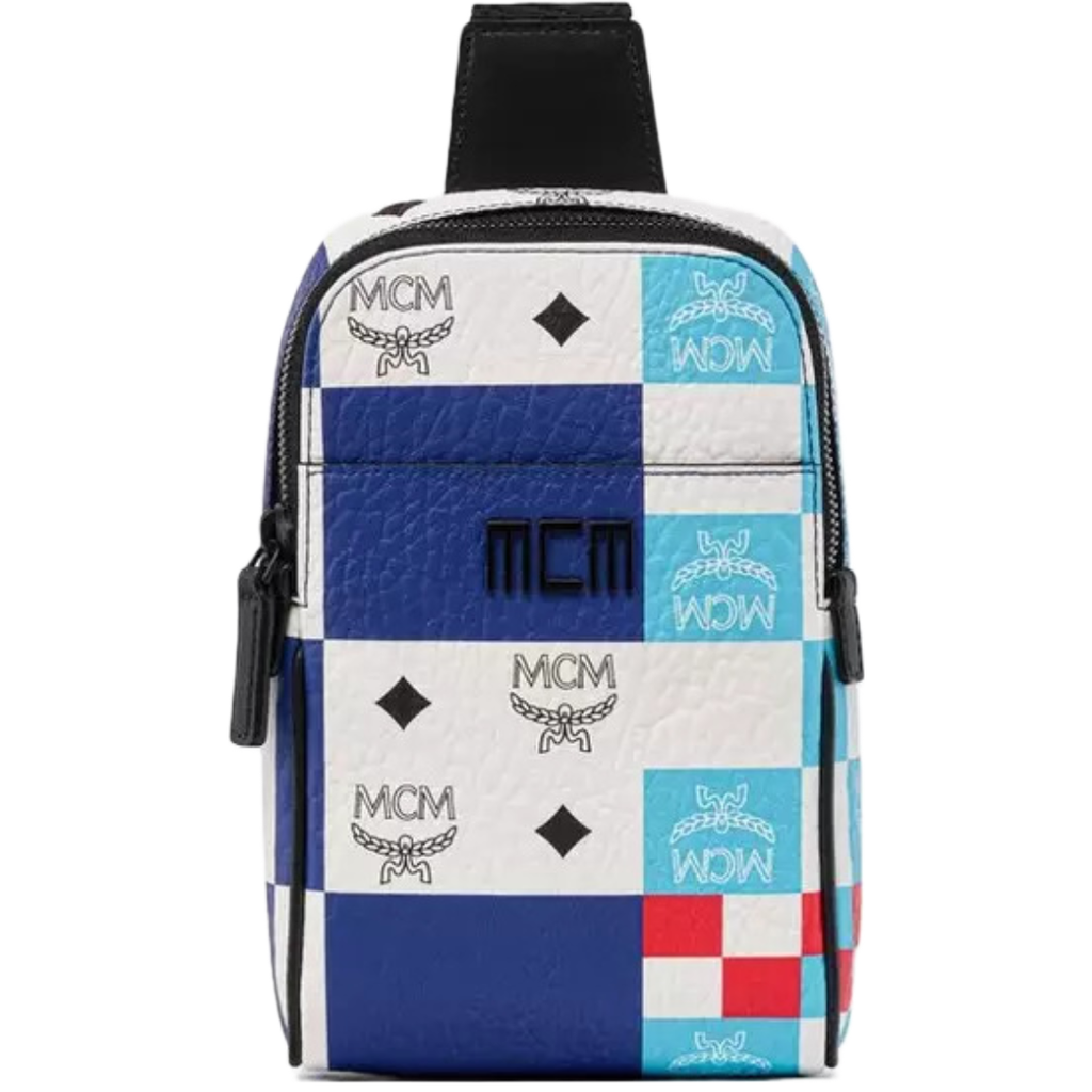 MCM Crossbody Bag Visetos Surf the Web Blue