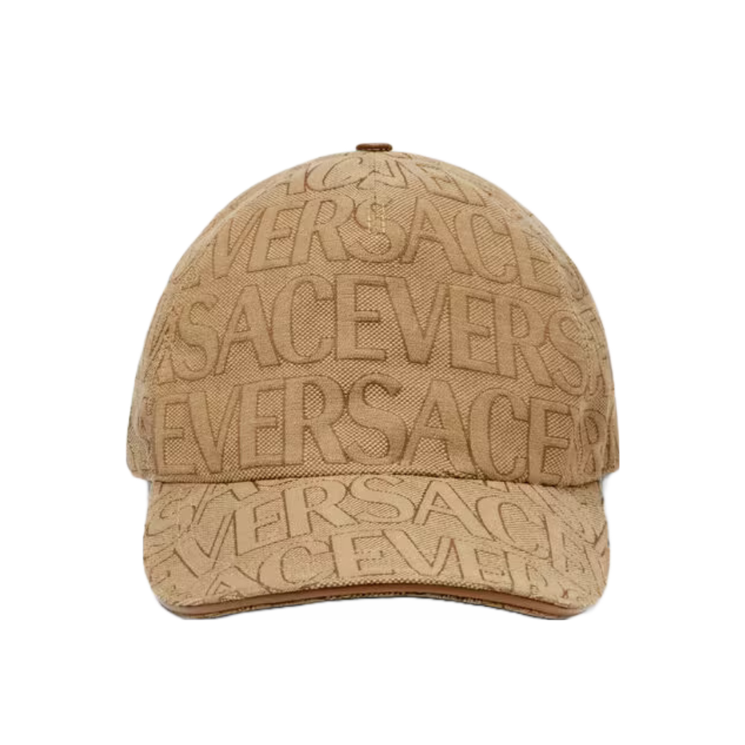 VERSACE ALLOVER BASEBALL CAP BEIGE