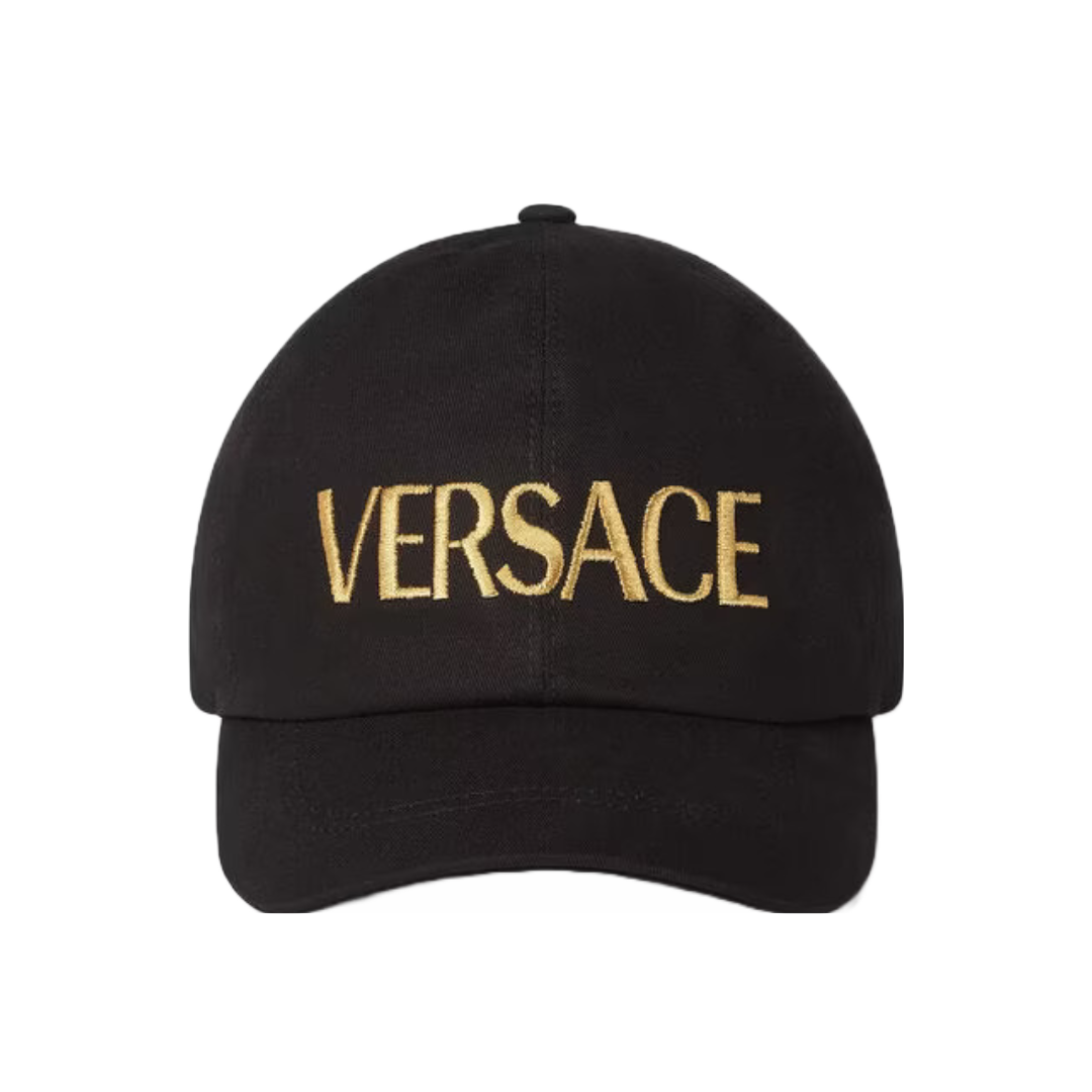 VERSACE GOLD LOGO EMBROIDERED BASEBALL CAP