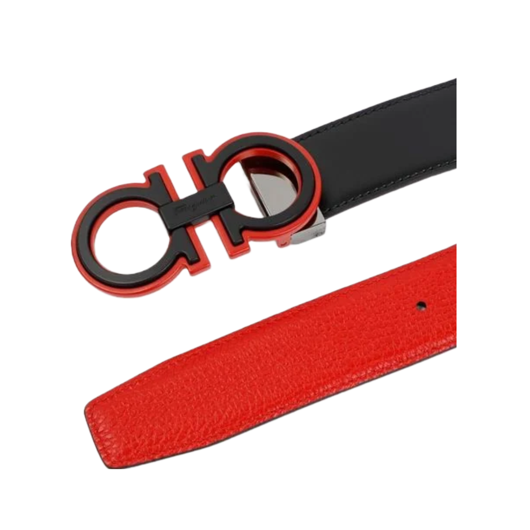 FERRAGAMO REVERSIBLE A ND ADJUSTABLE RED/BLACK BELT