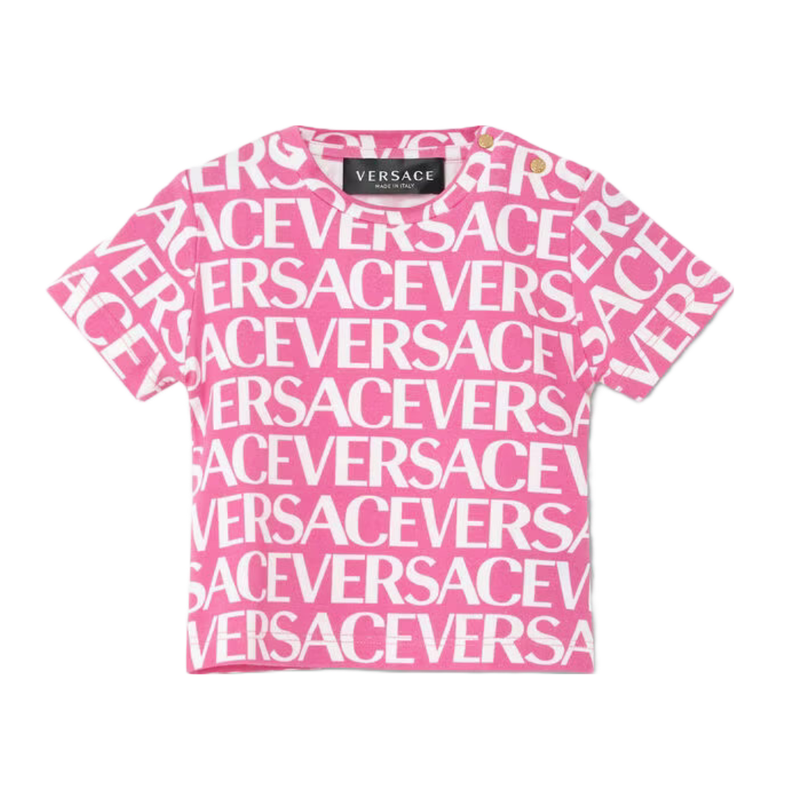 VERSACE ALLOVER BABY T-SHIRT PINK