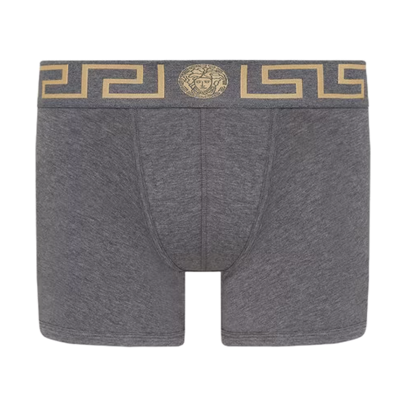 VERSACE GRECA BORDER LONG TRUNKS GREY/GOLD