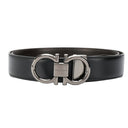 FERRAGAMO REVERSIBLE AND ADJUSTABLE GANCINI BELT BLACK/HICKORY