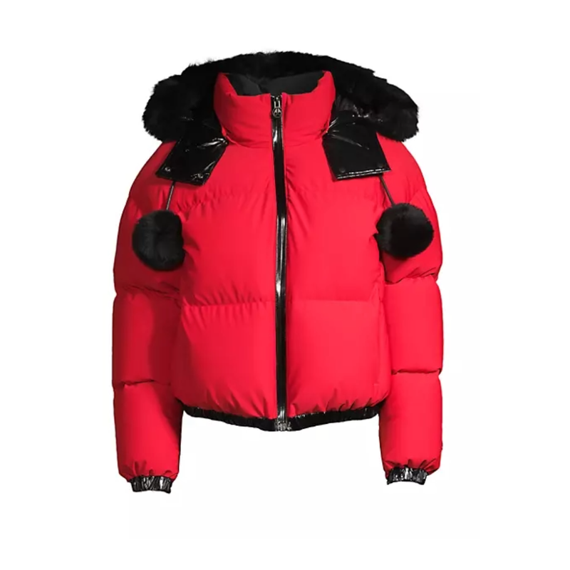 MOOSE KNUCKLES SPORT MASPETH CROPPED PUFFER RED