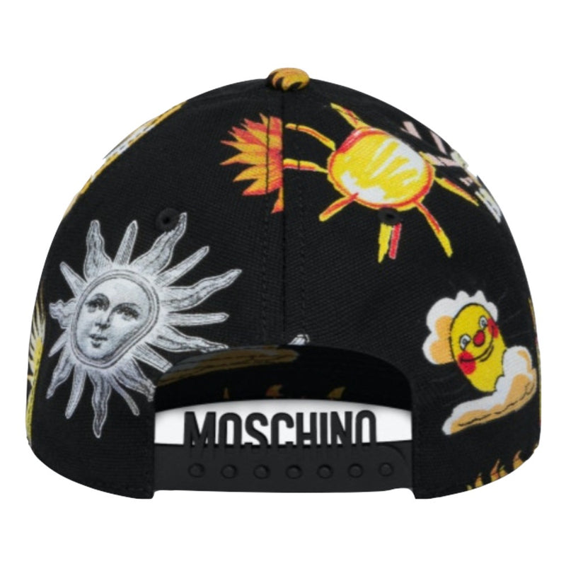 MOSCHINO ALLOVER SUN SMILEY® PRINT CANVAS HAT