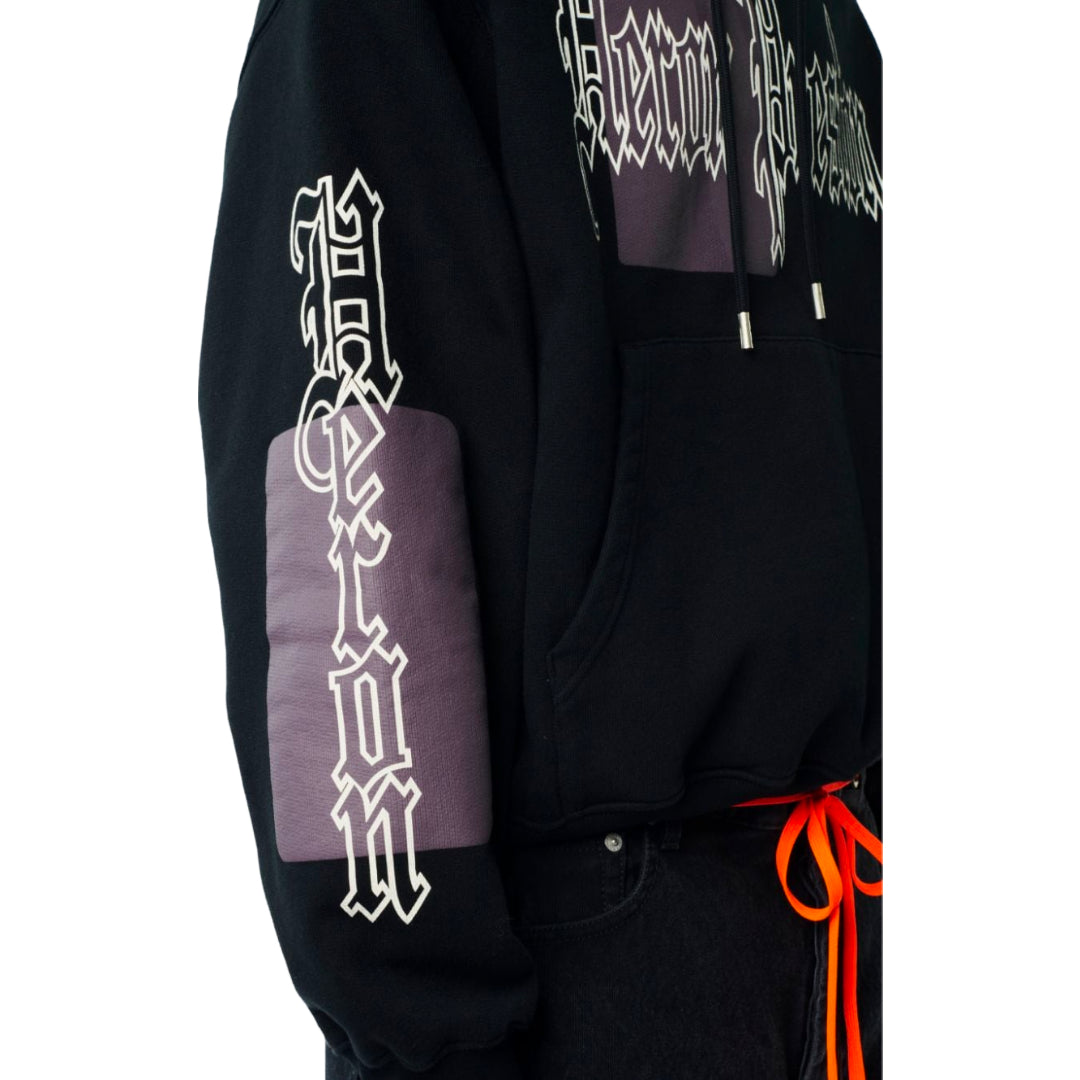 HERON PRESTON GOTHIC COLOR BLOCKS HOODIE BLACK/GREY