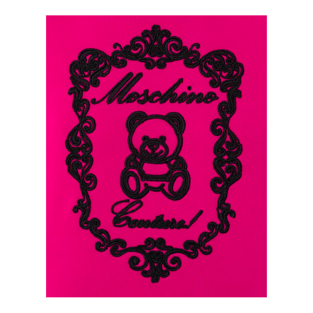 MOSCHINO TEDDY EMBROIDERY ORGANIC COTTON SWEATSHIRT FUCHSIA