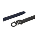 SALVATORE FERRAGAMO REVERSIBLE AND ADJUSTABLE GANCINI BELT BLACK/BLUE