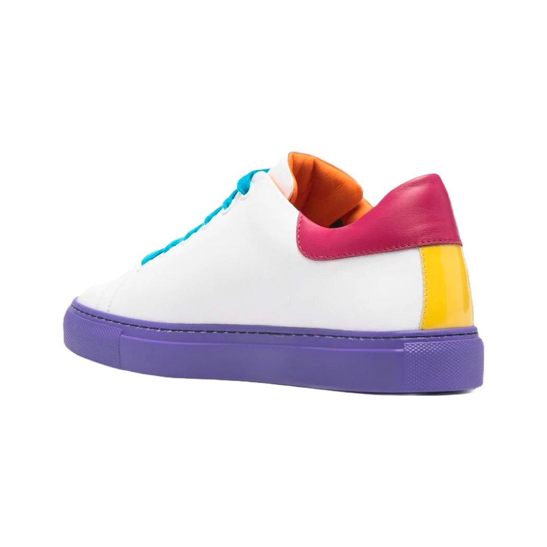 MOSCHINO LEATHER SNEAKERS LOGO MULTICOLOR