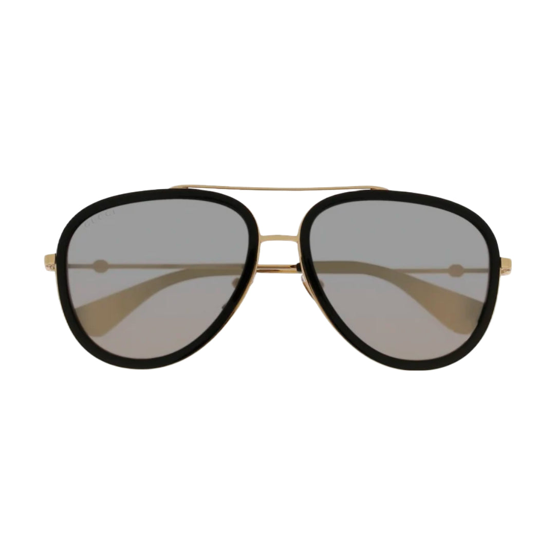 GUCCI MIRRORED BROWN AVIATOR SUNGLASSES