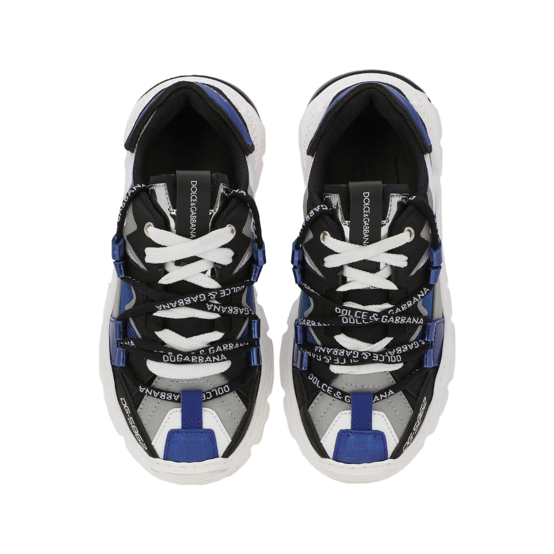 DOLCE & GABBANA KIDS MIXED MATERIAL SPACE SNEAKER MULTICOLOR