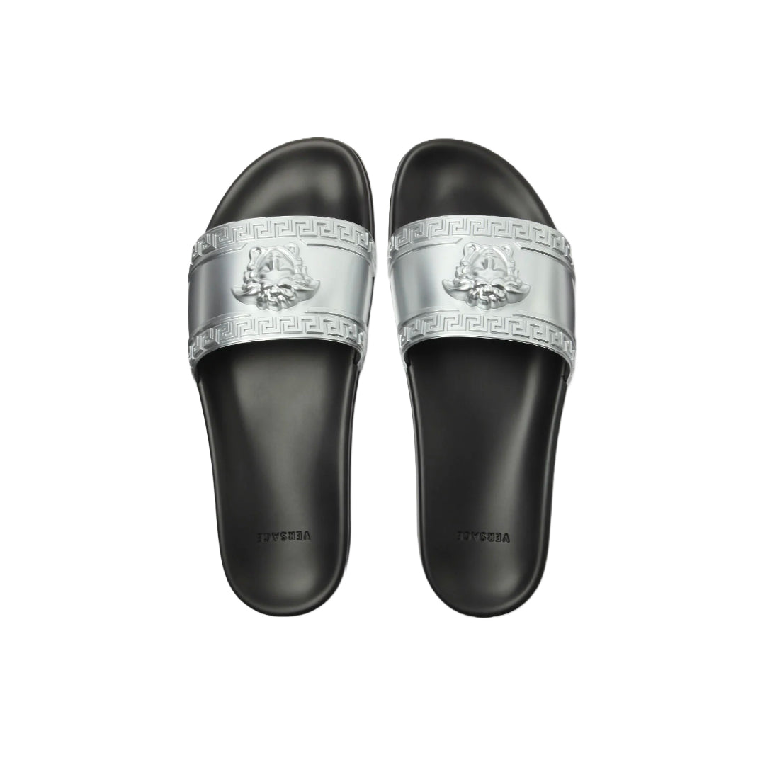 VERSACE PALAZZO SLIDES GREY/BLACK