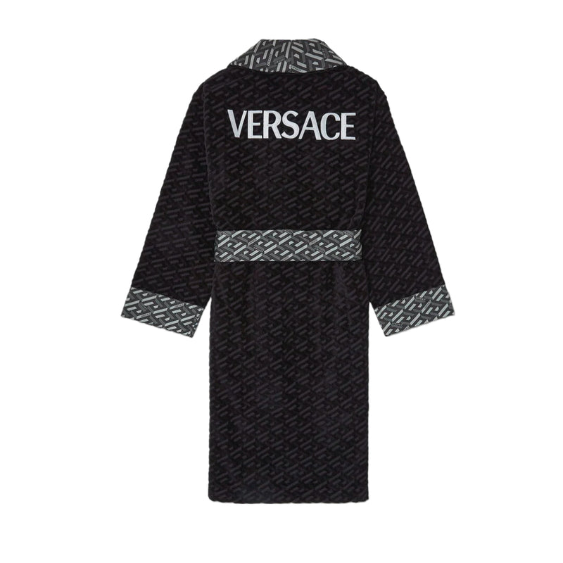 VERSACE LA GRECA BATHROBE BLACK/GRAY – Enzo Clothing Store