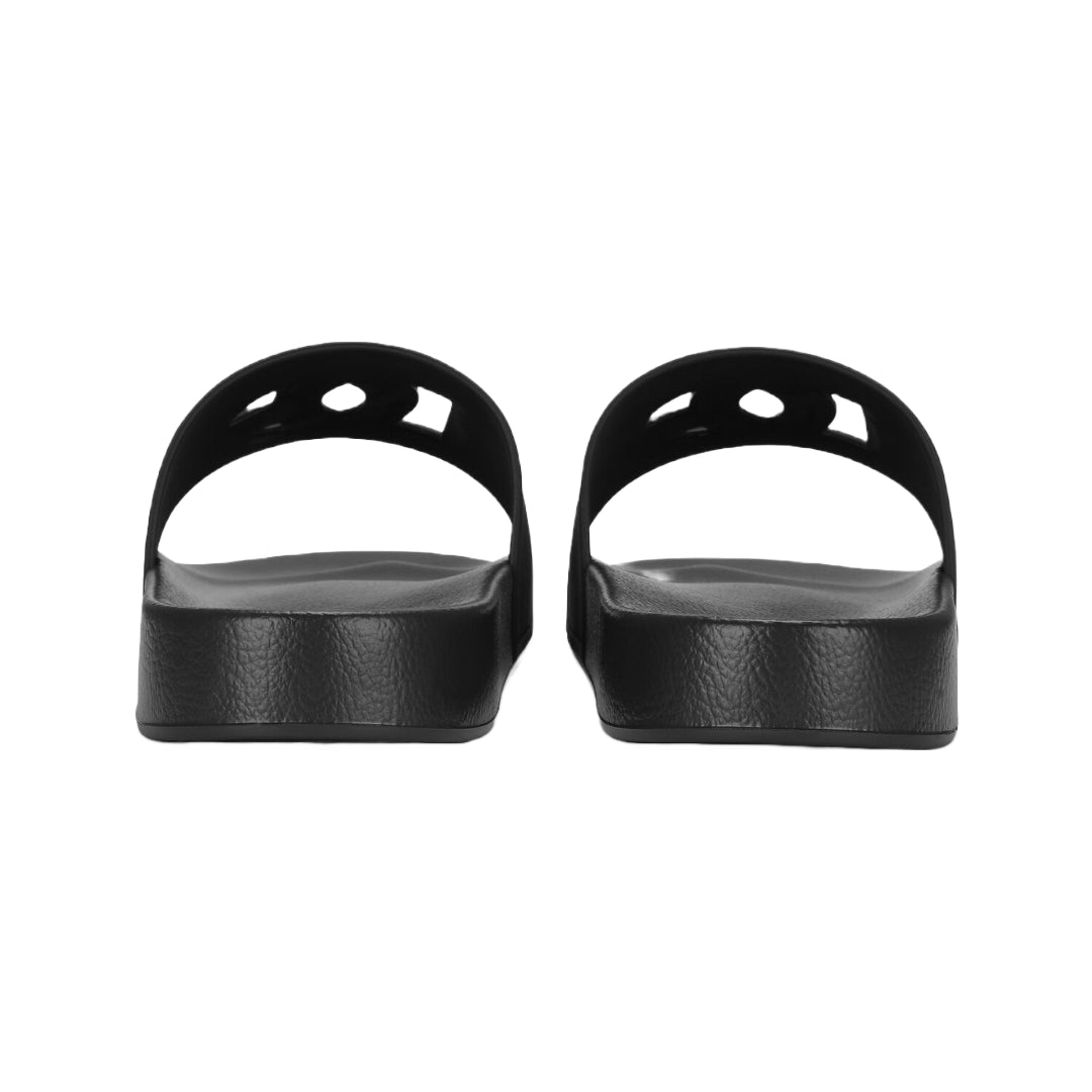 DOLCE & GABBANA RUBBER BEACHWEAR SLIDES BLACK