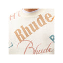 RHUDE JACQUARD LOGO KNIT CREWNECK IVORY & MULTI