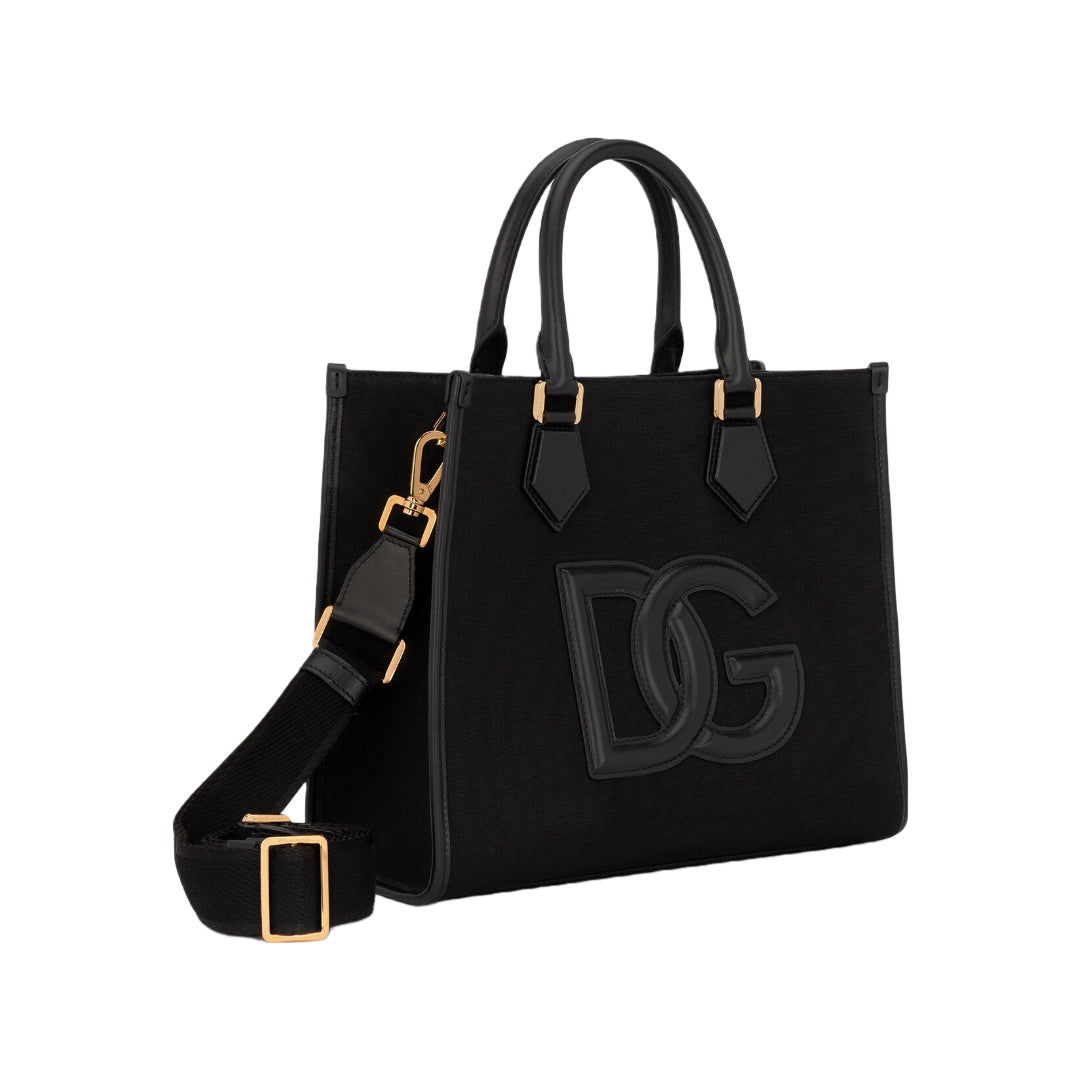 DOLCE & GABBANA TOTE BAG WITH DG LOGO  BLACK