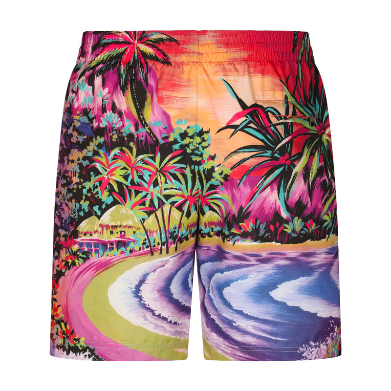 DOLCE & GABBANA SWIM TRUNKS WITH HAWAIIAN PRINT