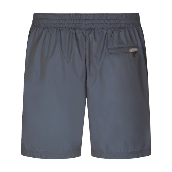 DOLCE & GABBANA MID-LENGTH TRUNKS WITH BRANDED BANDN GREY