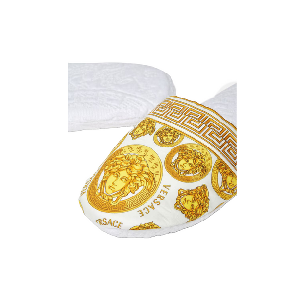 VERSACE MEDUSA AMPLIFIED SLIPPERS WHITE