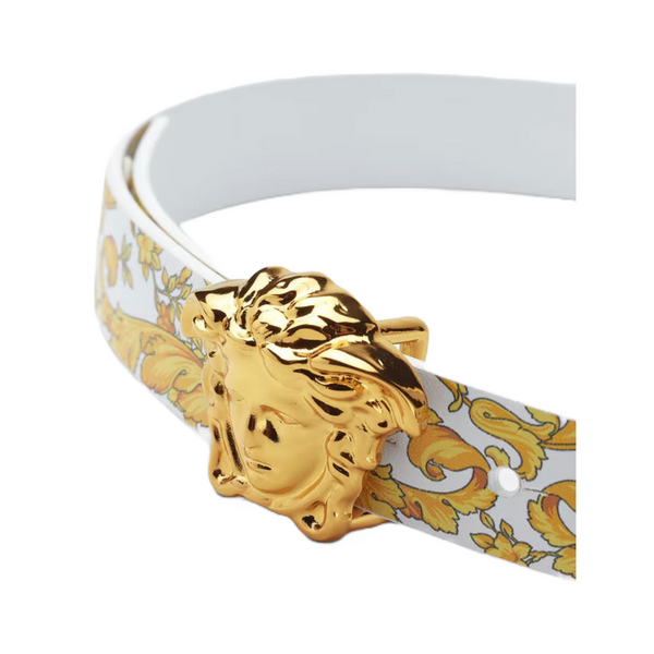 VERSACE LA MEDUSA KIDS REVERSIBLE BELT WHITE/GOLD