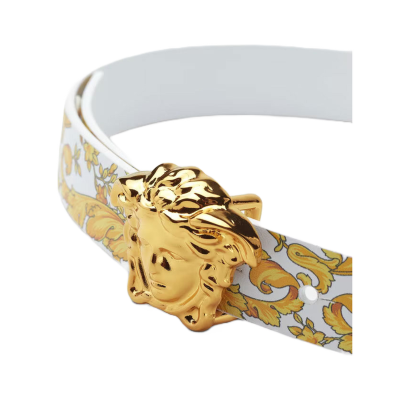 Versace belt white and gold best sale
