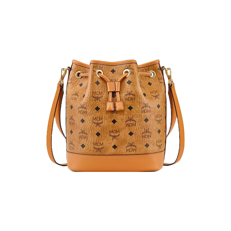 MCM Brown Visetos Coated Canvas and Leather Mini Heritage Top