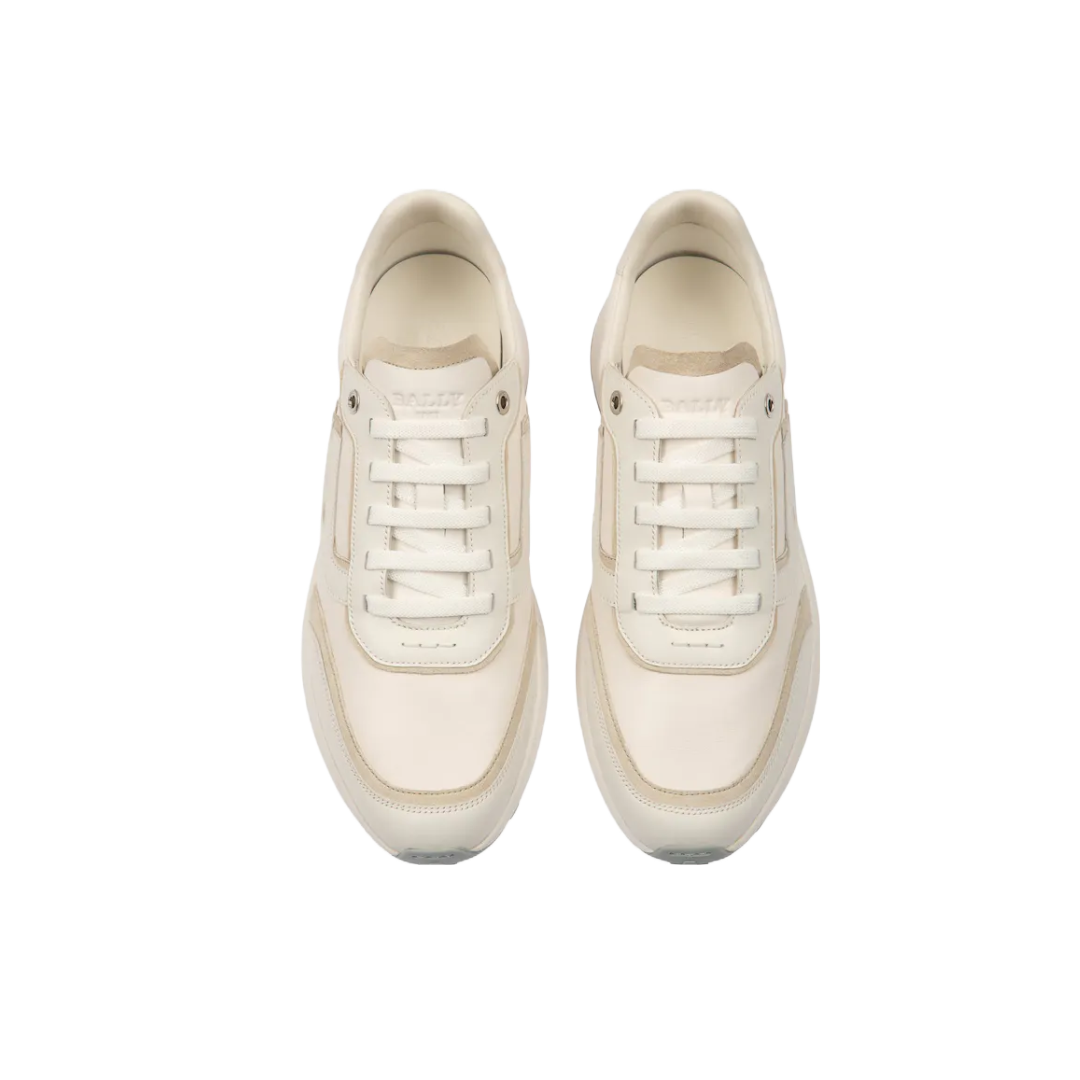 BALLY DEMMY LEATHER SNEAKERS IN WHITE