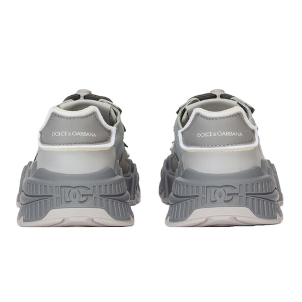DOLCE AND GABBANA TODDLER MIXED-MATERIAL DAYMASTER SNEAKERS GREY