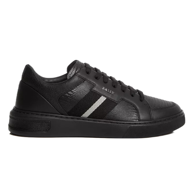 BALLY MOONY LEATHER SNEAKERS IN BLACK