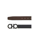 SALVATORE FERRAGAMO REVERSIBLE & ADJUSTABLE BELT NERO/HICKORY