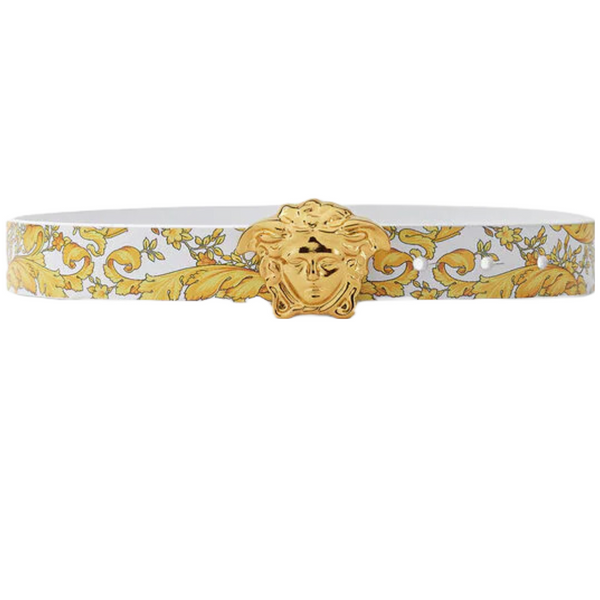 VERSACE LA MEDUSA KIDS REVERSIBLE BELT WHITE/GOLD