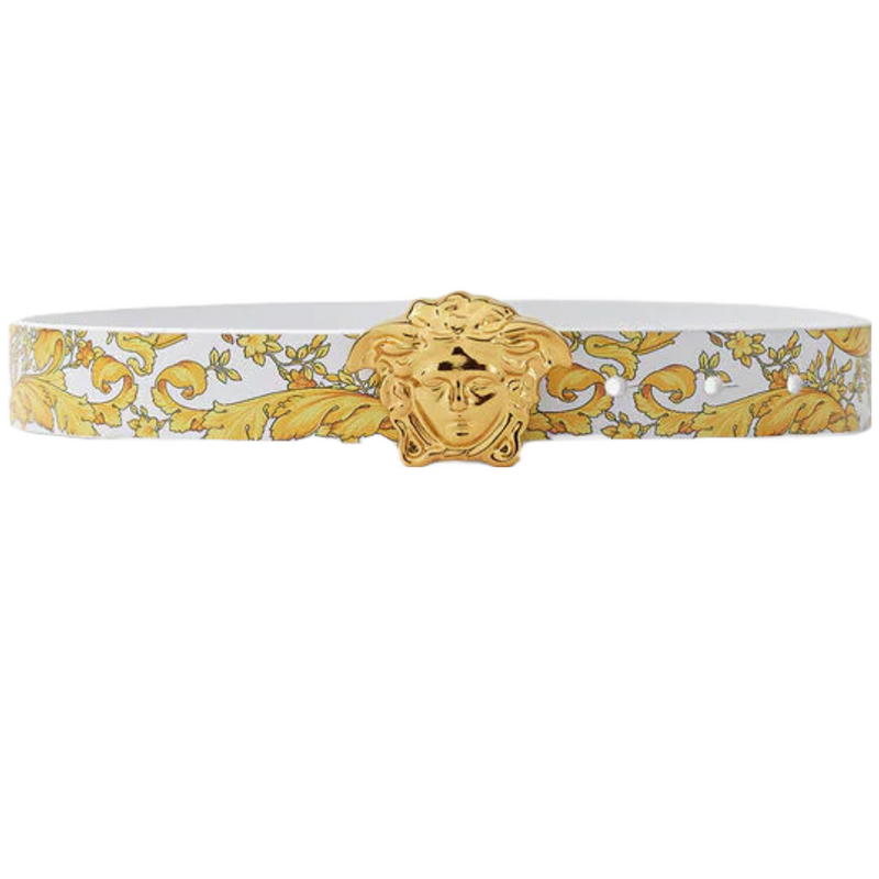 White sales versace belt