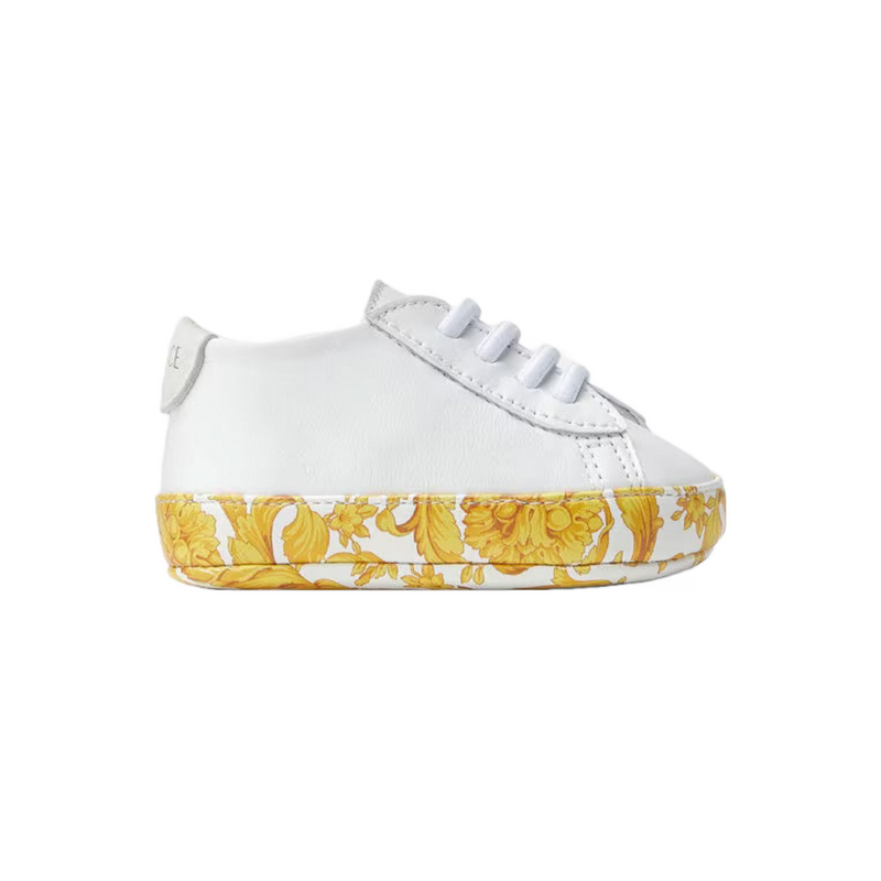 VERSACE BAROCCO BABY SHOES WHITE/GOLD