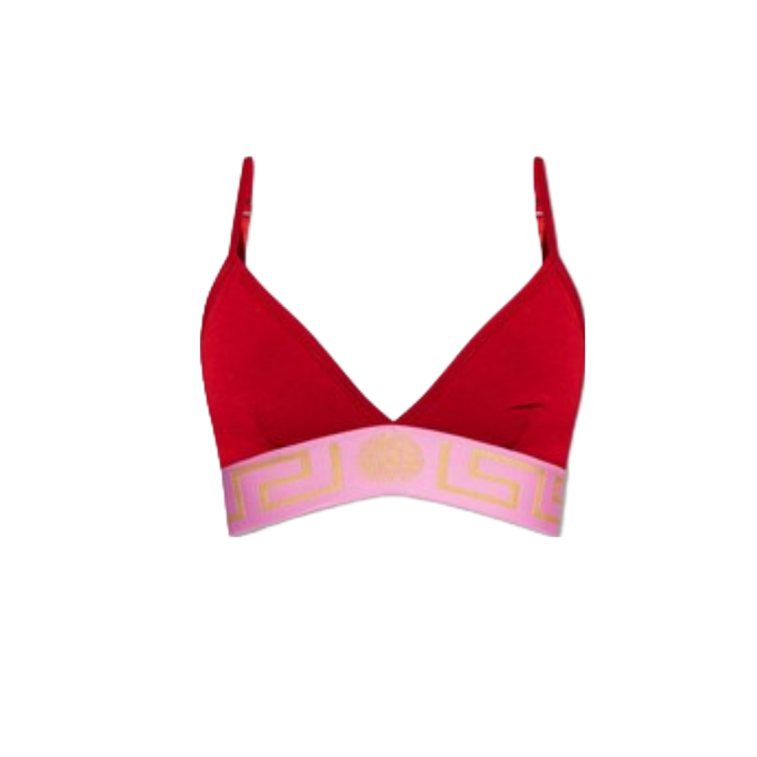 VERSACE GRECA BORDER BRALETTE PARADE RED/FUCHSIA