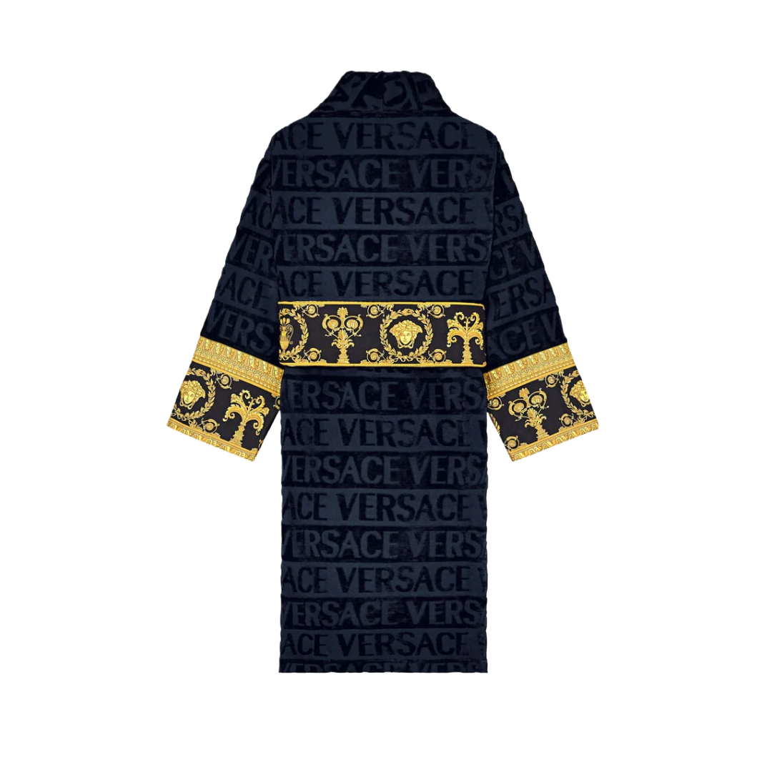 BAROQUE BATHROBE NAVY BLUE