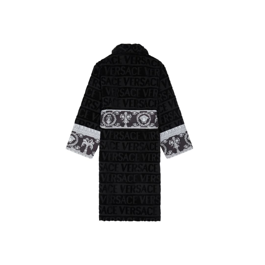 BAROQUE BATHROBE BLACK/SILVER