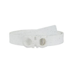 SALVATORE FERRAGAMO BELT WHITE SPECKED/SILVER