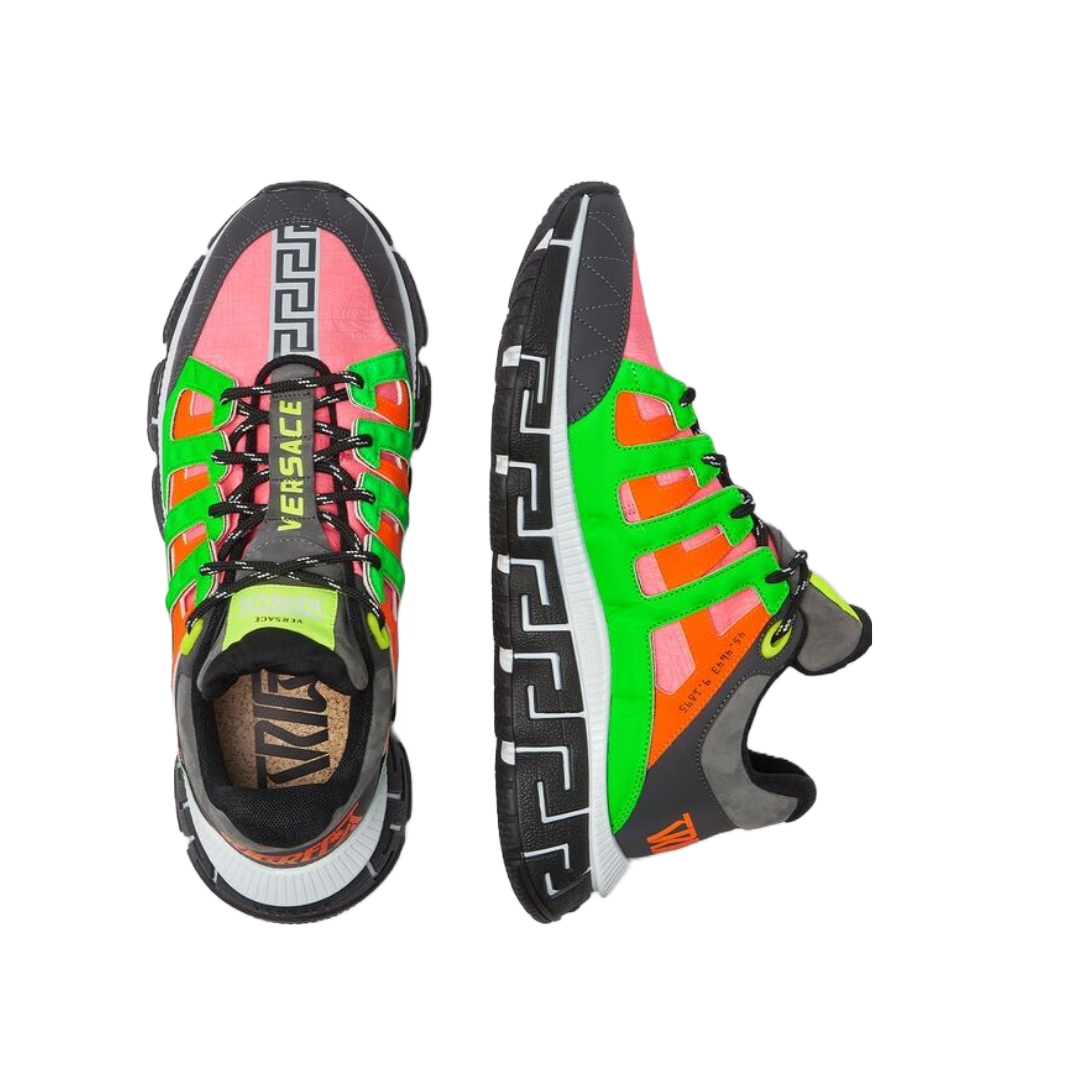 VERSACE TRIGRECA SNEAKERS ANTRACITE/LIME/ORANGE