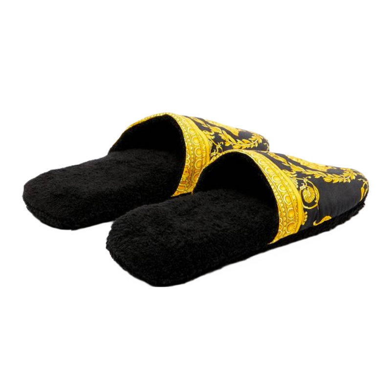 VERSACE I ♡ BAROQUE SLIPPERS BLACK/GOLD