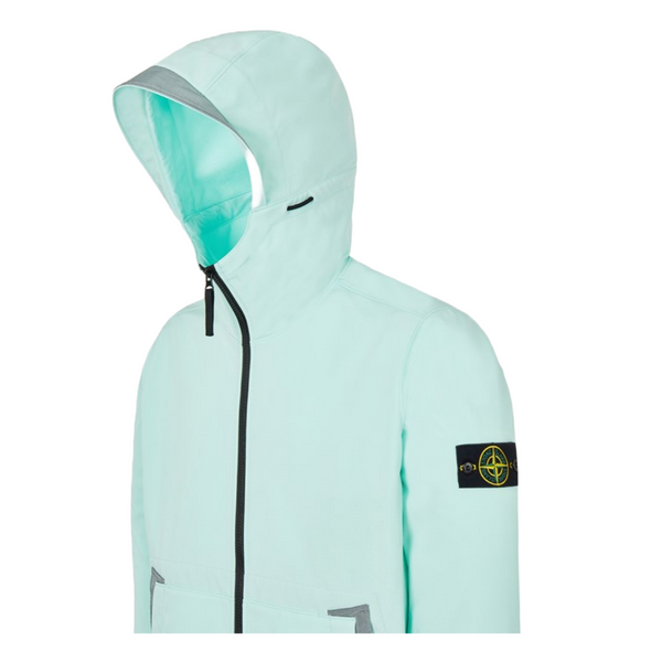 STONE ISLAND Q0122 SOFT SHELL-R_E.DYE® TECHNOLOGY AQUA SWEATSHIRT